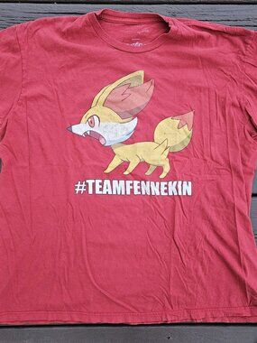 RARE Nintendo Pokemon Graphic T-Shirt 2013 #Teamfennekin Fennekin - Size 2XL